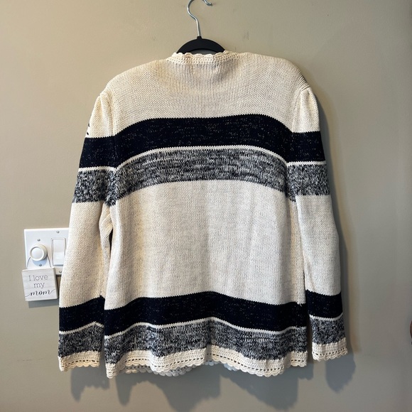 Climax by Sacha Vintage Cream & Black Embroidered Sparkly Knit Cardigan XL - Picture 3 of 11